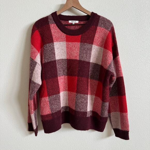Madewell Fenimore Plaid Pullover Sweater Women's Large - Picture 2 of 7